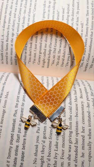 Summer Bees and Honeycomb Ribbon Bookmark