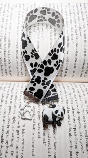 Crawling Panda Bear Ribbon Bookmark