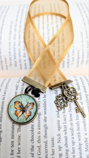 Bronzed Butterfly Ribbon Bookmark